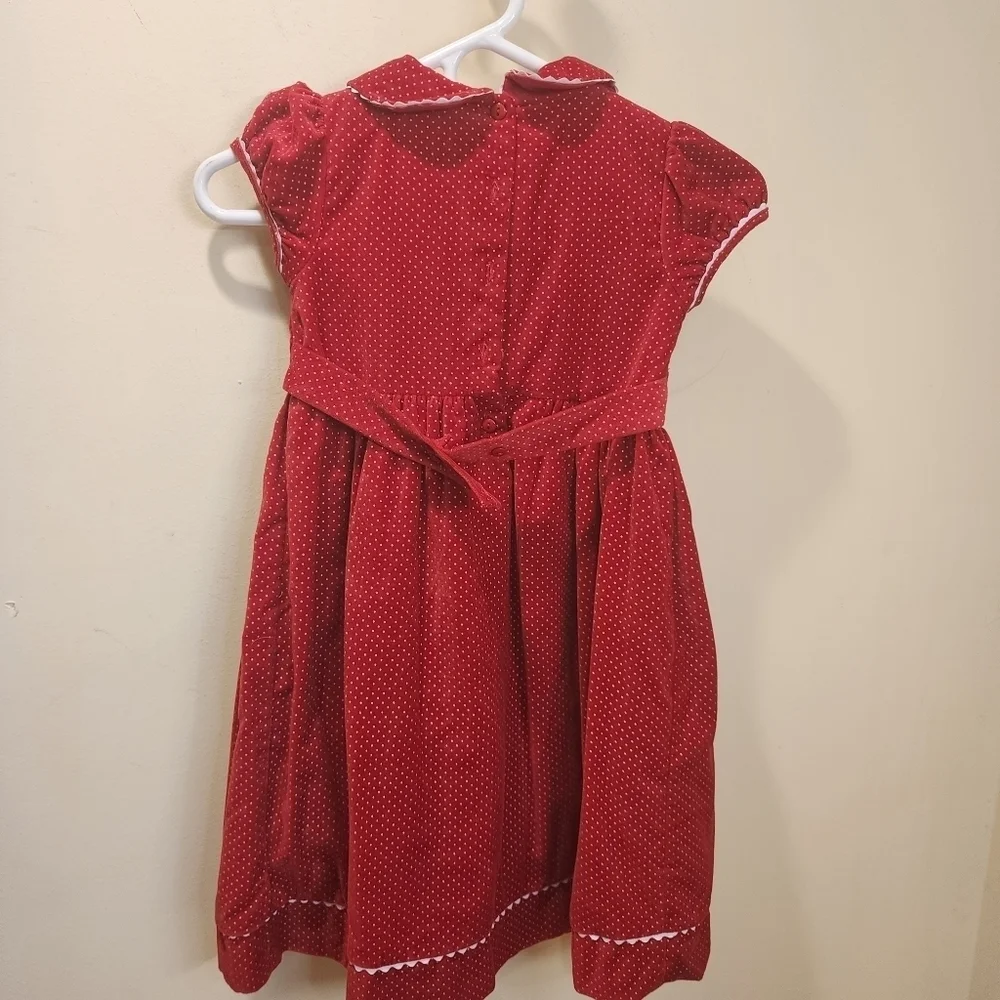 CHARTER CLUB Vintage Rare  Red Venvet Scottie Dog   Girls dress size 6
